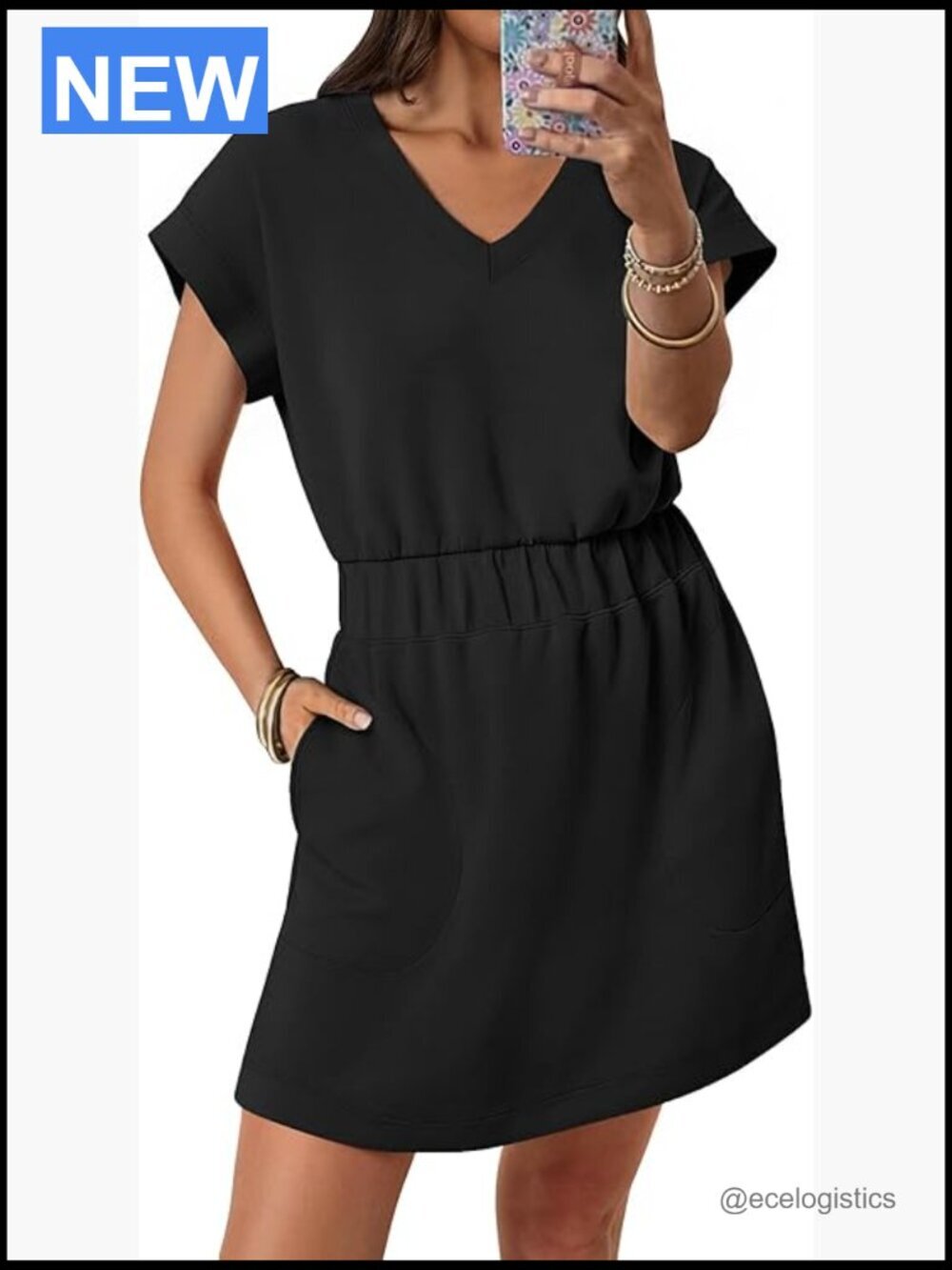 Casual Summer Mini T-Shirt Dress with Pockets